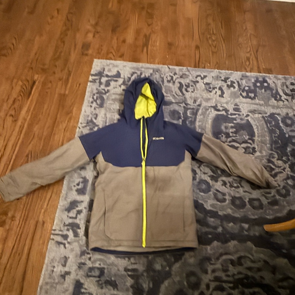Columbia Kids' Navy and Gray ski jacket with Neon Accents
